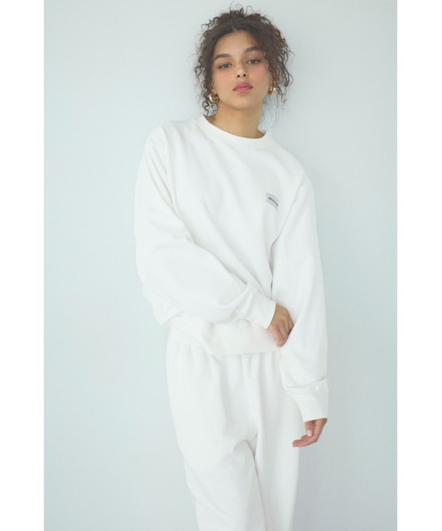 ALEXIA STAM（アリシアスタン）の「Logo Patch Sweatshirt /ロゴパッチスウェットトップス（スウェット・レディース・ホワイト/ブルー/チャコールグレー/イエロー・FREE）」の12枚目の写真