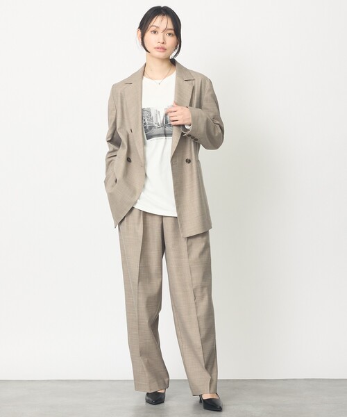 abahouse mavie（アバハウスマヴィ）の「ﾒﾗﾝｼﾞﾂｨﾙWｼﾞｬｹｯﾄ（テーラードジャケット・レディース・ダークベージュ/ブラック・36/38）」の4枚目の写真
