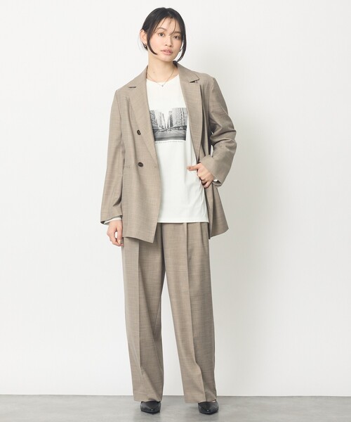 abahouse mavie（アバハウスマヴィ）の「ﾒﾗﾝｼﾞﾂｨﾙWｼﾞｬｹｯﾄ（テーラードジャケット・レディース・ダークベージュ/ブラック・36/38）」の6枚目の写真