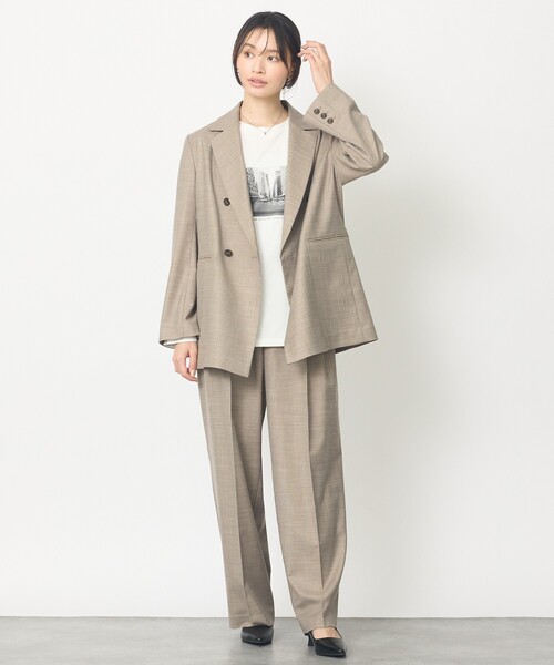 abahouse mavie（アバハウスマヴィ）の「ﾒﾗﾝｼﾞﾂｨﾙWｼﾞｬｹｯﾄ（テーラードジャケット・レディース・ダークベージュ/ブラック・36/38）」の7枚目の写真
