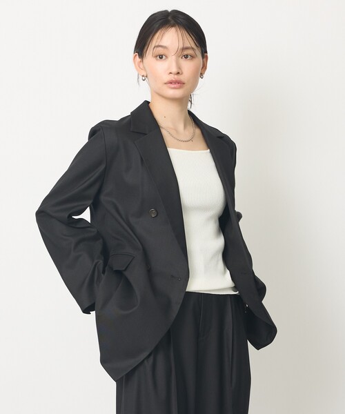 abahouse mavie（アバハウスマヴィ）の「ﾒﾗﾝｼﾞﾂｨﾙWｼﾞｬｹｯﾄ（テーラードジャケット・レディース・ダークベージュ/ブラック・36/38）」の18枚目の写真