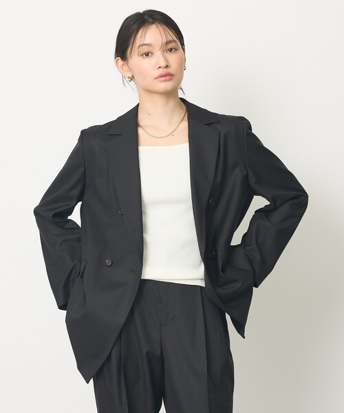 abahouse mavie（アバハウスマヴィ）の「ﾒﾗﾝｼﾞﾂｨﾙWｼﾞｬｹｯﾄ（テーラードジャケット・レディース・ダークベージュ/ブラック・36/38）」の19枚目の写真