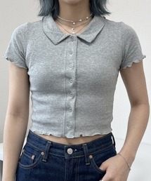 フロントボタンポロTシャツ