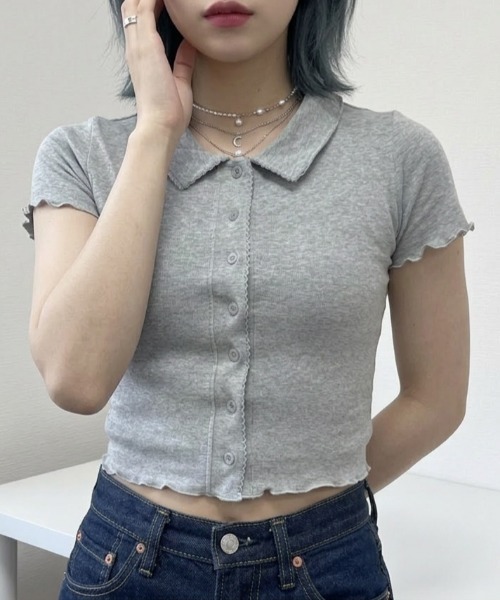 NANEA(ナネア)の「フロントボタンポロTシャツ(ポロシャツ・レディース・ブラック/ホワイト/グレー・MEDIUM)」の15枚目の写真