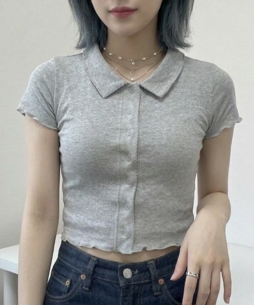 NANEA(ナネア)の「フロントボタンポロTシャツ(ポロシャツ・レディース・ブラック/ホワイト/グレー・MEDIUM)」の16枚目の写真