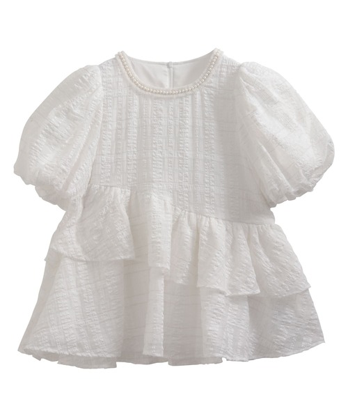 Fit more（フィットモア）の「シアーチェックパールネックレストップス（その他トップス・レディース・ホワイト/ネイビー/ブルー・FREE）」の22枚目の写真