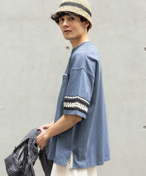 クロシェ切り替えTシャツ（Tシャツ/カットソー）｜niko and