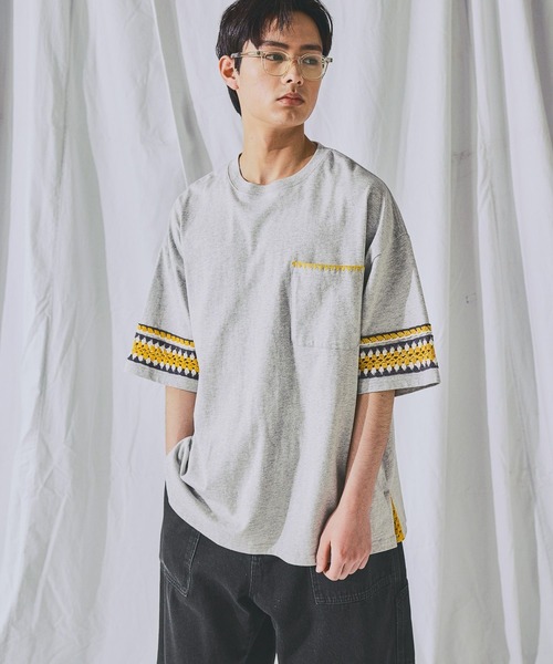 クロシェ切り替えTシャツ（Tシャツ/カットソー）｜niko and