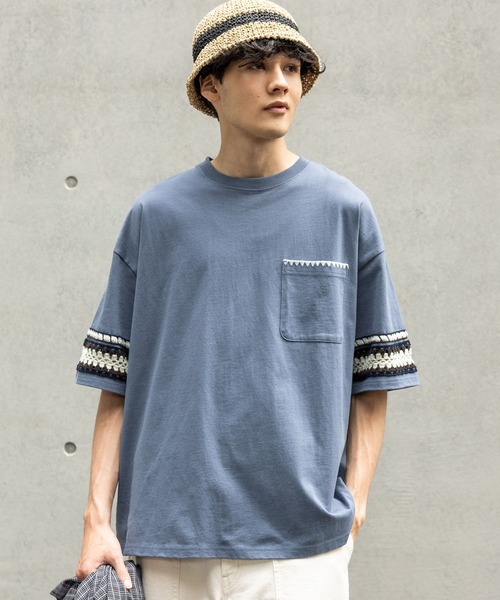 クロシェ切り替えTシャツ（Tシャツ/カットソー）｜niko and