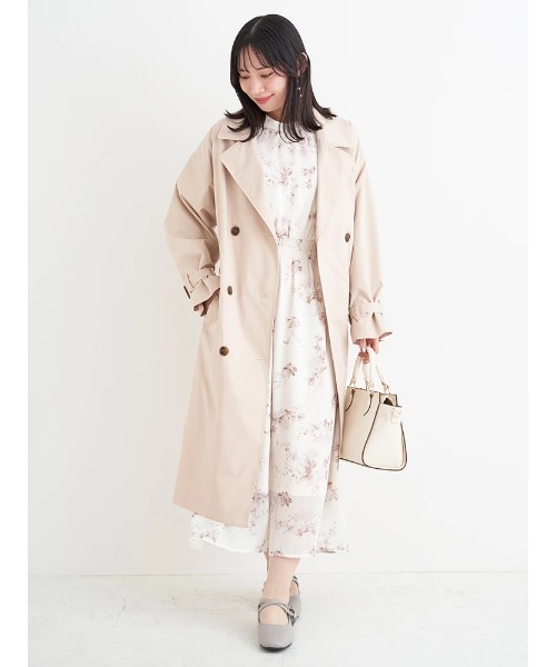 Re-J&SUPURE(リジェイアンドスプル)の「【大きいサイズ】シアー花柄肩フリルワンピース(ワンピース・レディース・キナリ/オフホワイト・XXXX-LARGE/XXX-LARGE/XX-LARGE)」の9枚目の写真