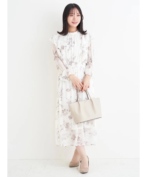 Re-J&SUPURE(リジェイアンドスプル)の「【大きいサイズ】シアー花柄肩フリルワンピース(ワンピース・レディース・キナリ/オフホワイト・XXXX-LARGE/XXX-LARGE/XX-LARGE)」の10枚目の写真