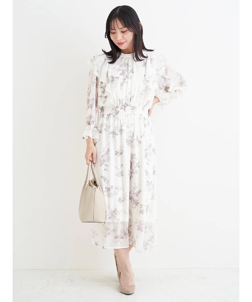 Re-J&SUPURE(リジェイアンドスプル)の「【大きいサイズ】シアー花柄肩フリルワンピース(ワンピース・レディース・キナリ/オフホワイト・XXXX-LARGE/XXX-LARGE/XX-LARGE)」の11枚目の写真
