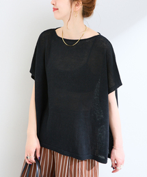 B.C STOCK | 手洗い可 / FRENCH ICY LINEN ポンチョプルオーバー(ニット/セーター)