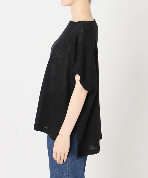 B.C STOCK（ベーセーストック）の「手洗い可 / FRENCH ICY LINEN ポンチョプルオーバー（ニット/セーター・レディース・カーキ/ブラック/ピンク/ホワイト・FREE）」の15枚目の写真