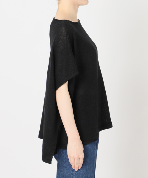 B.C STOCK（ベーセーストック）の「手洗い可 / FRENCH ICY LINEN ポンチョプルオーバー（ニット/セーター・レディース・カーキ/ブラック/ピンク/ホワイト・FREE）」の17枚目の写真