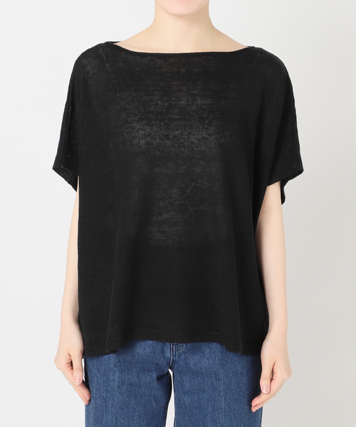 B.C STOCK（ベーセーストック）の「手洗い可 / FRENCH ICY LINEN ポンチョプルオーバー（ニット/セーター・レディース・カーキ/ブラック/ピンク/ホワイト・FREE）」の20枚目の写真