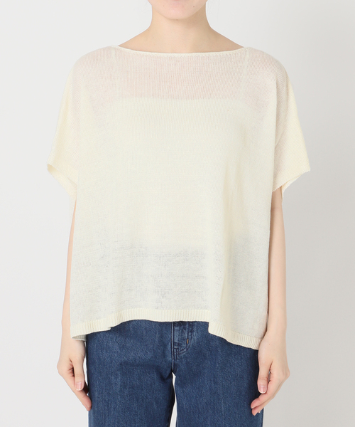 B.C STOCK（ベーセーストック）の「手洗い可 / FRENCH ICY LINEN ポンチョプルオーバー（ニット/セーター・レディース・カーキ/ブラック/ピンク/ホワイト・FREE）」の22枚目の写真