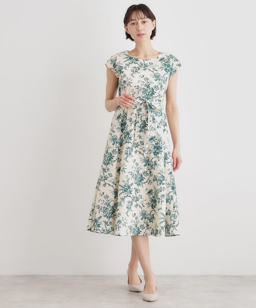 LAURA ASHLEY(ローラアシュレイ)の「【洗える/コットン100%/3colors/同柄アイテムあり】ウォールド ガーデン柄ワンピース(ワンピース・レディース・ネイビー系/ダークグリーン系/ブルー系・38/40)」の5枚目の写真