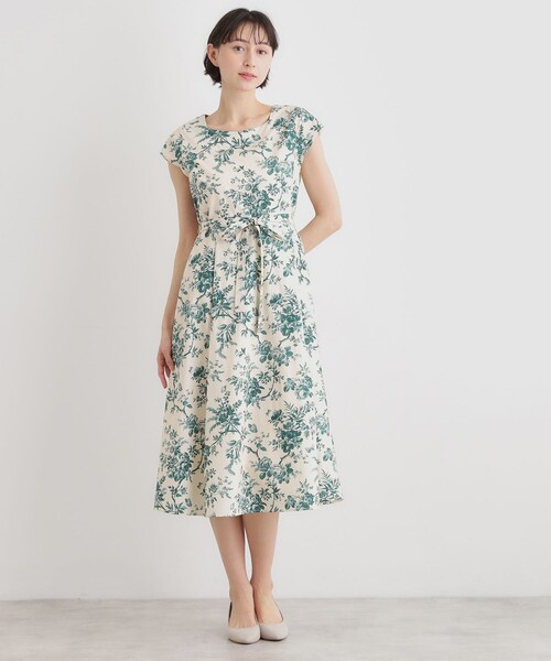 LAURA ASHLEY(ローラアシュレイ)の「【洗える/コットン100%/3colors/同柄アイテムあり】ウォールド ガーデン柄ワンピース(ワンピース・レディース・ネイビー系/ダークグリーン系/ブルー系・38/40)」の6枚目の写真