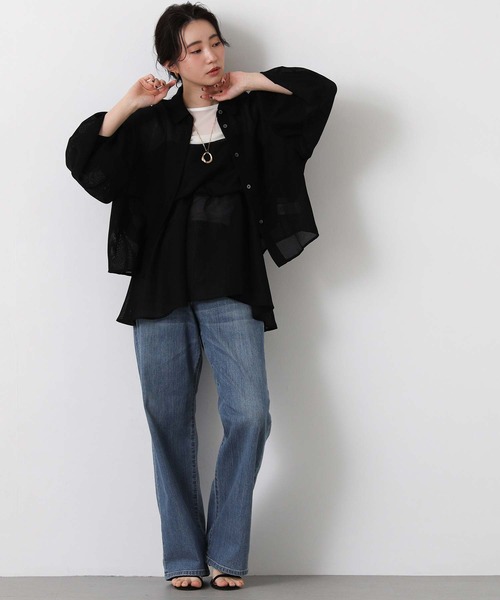 CLOCHE(クロシェ)の「バックメッシュコクーンシャツ(シャツ/ブラウス・レディース・ベージュ/ブラック・FREE)」の20枚目の写真