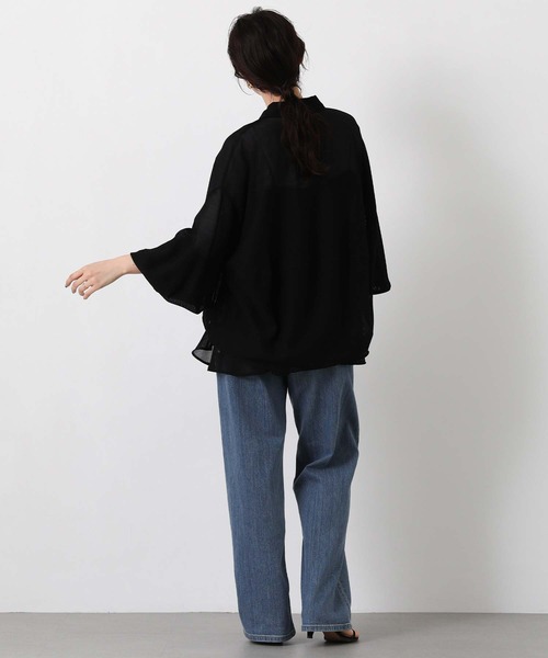 CLOCHE(クロシェ)の「バックメッシュコクーンシャツ(シャツ/ブラウス・レディース・ベージュ/ブラック・FREE)」の22枚目の写真