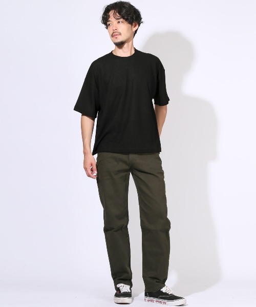 LUXSTYLE(ラグスタイル)の「サマーワッフル半袖Tシャツ(Tシャツ/カットソー・メンズ・グレー/ラベンダー/グリーン/ブラック/ブルー・L/M)」の9枚目の写真