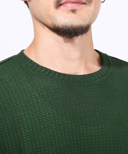 LUXSTYLE(ラグスタイル)の「サマーワッフル半袖Tシャツ(Tシャツ/カットソー・メンズ・グレー/ラベンダー/グリーン/ブラック/ブルー・L/M)」の16枚目の写真