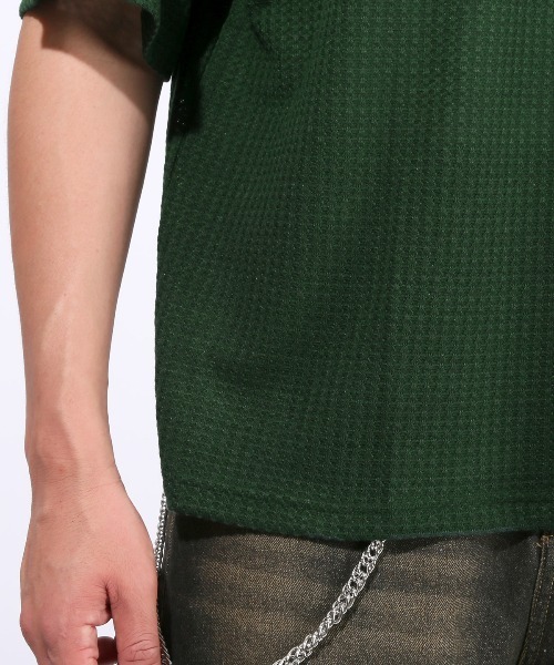 LUXSTYLE(ラグスタイル)の「サマーワッフル半袖Tシャツ(Tシャツ/カットソー・メンズ・グレー/ラベンダー/グリーン/ブラック/ブルー・L/M)」の19枚目の写真