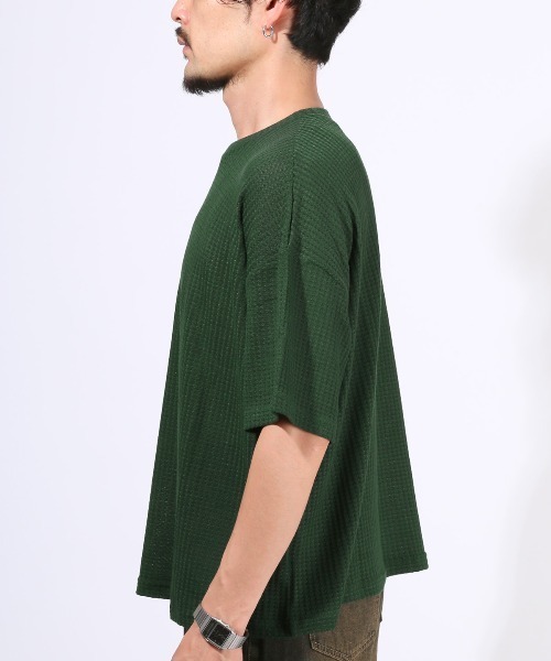 LUXSTYLE(ラグスタイル)の「サマーワッフル半袖Tシャツ(Tシャツ/カットソー・メンズ・グレー/ラベンダー/グリーン/ブラック/ブルー・L/M)」の20枚目の写真