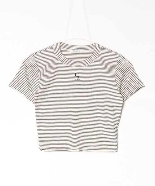 CLANE（クラネ）の「LOGO CROPPED TIGHT TEE 19105-1052（Tシャツ/カットソー・メンズ・その他3/ホワイト/ブラック・2）」の3枚目の写真