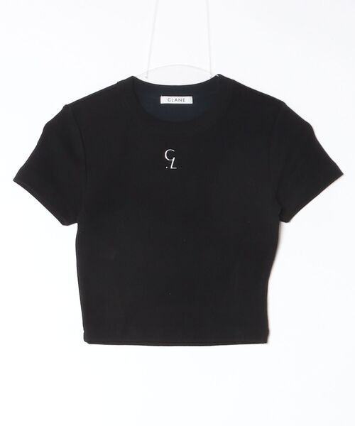 CLANE（クラネ）の「LOGO CROPPED TIGHT TEE 19105-1052（Tシャツ/カットソー・メンズ・その他3/ホワイト/ブラック・2）」の2枚目の写真