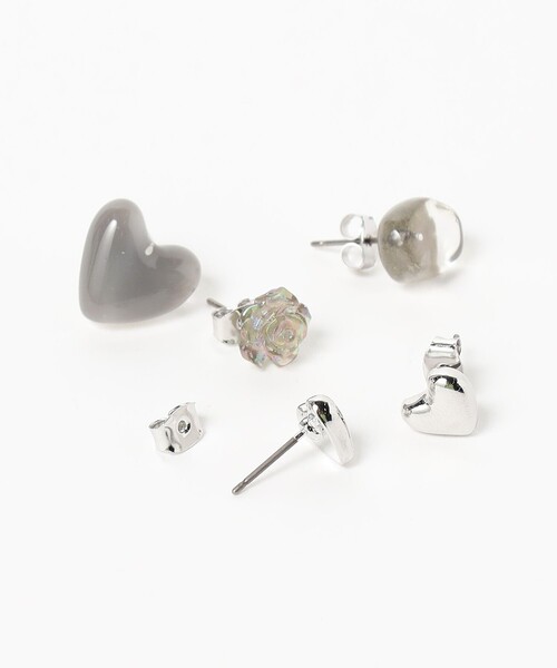 BEAMS HEART（ビームスハート）の「ミックス 5セット ピアス（ピアス（両耳用）・レディース・その他/グレー・ONE SIZE）」の4枚目の写真