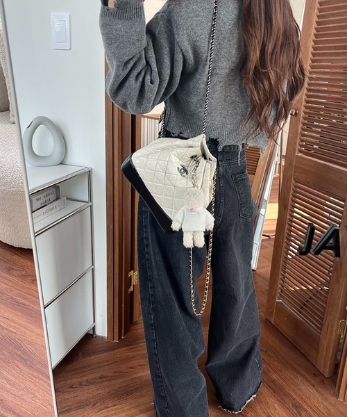 LAFFMO（ラフモ）の「ハイウエストワイドデニムパンツ（デニムパンツ・レディース・ライトブルー/ブラック/ネイビー/ホワイト・F）」の17枚目の写真