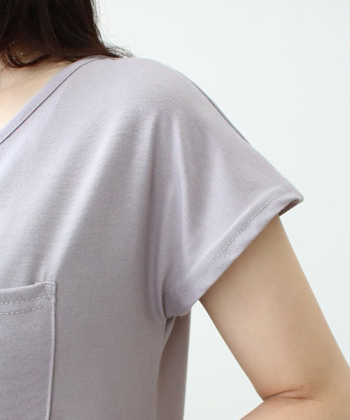 NYLAUS(ナイラス)の「【SG】Uネック 美ラインシンプルベーシックTシャツ 半袖Tシャツ(Tシャツ/カットソー・レディース・オレンジ/イエロー/モカ/ピンク/ブラック/ライトグレー/ホワイト/パープル/カーキ/ブラック系その他/ホワイト系その他・LL/L/M/S/3L)」の20枚目の写真