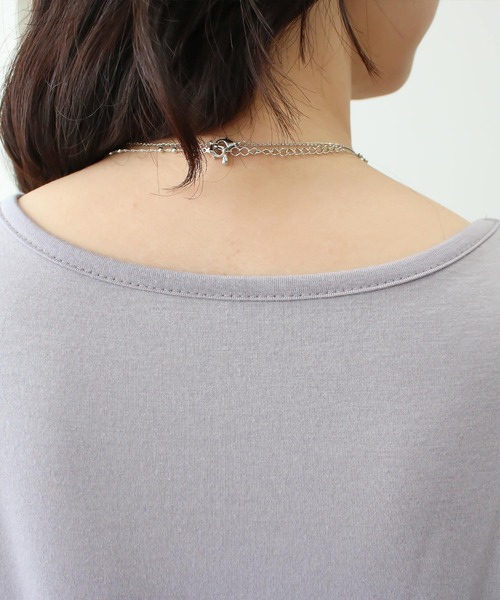 NYLAUS(ナイラス)の「【SG】Uネック 美ラインシンプルベーシックTシャツ 半袖Tシャツ(Tシャツ/カットソー・レディース・オレンジ/イエロー/モカ/ピンク/ブラック/ライトグレー/ホワイト/パープル/カーキ/ブラック系その他/ホワイト系その他・LL/L/M/S/3L)」の22枚目の写真
