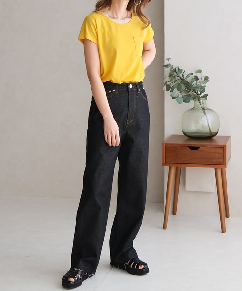 NYLAUS(ナイラス)の「【SG】Uネック 美ラインシンプルベーシックTシャツ 半袖Tシャツ(Tシャツ/カットソー・レディース・オレンジ/イエロー/モカ/ピンク/ブラック/ライトグレー/ホワイト/パープル/カーキ/ブラック系その他/ホワイト系その他・LL/L/M/S/3L)」の17枚目の写真