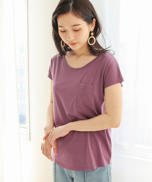 NYLAUS(ナイラス)の「【SG】Uネック 美ラインシンプルベーシックTシャツ 半袖Tシャツ(Tシャツ/カットソー・レディース・オレンジ/イエロー/モカ/ピンク/ブラック/ライトグレー/ホワイト/パープル/カーキ/ブラック系その他/ホワイト系その他・LL/L/M/S/3L)」の19枚目の写真