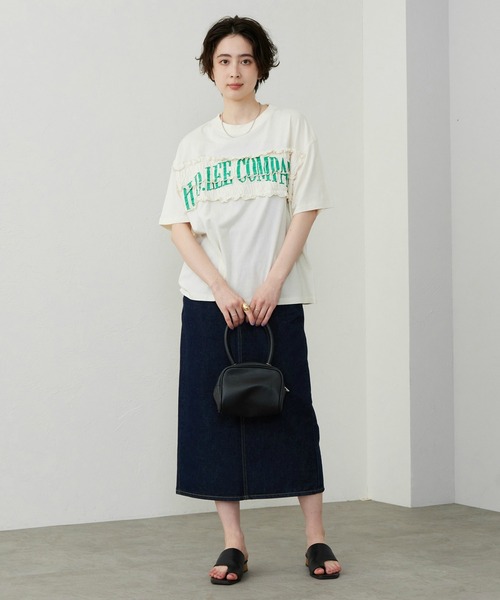 Lee(リー)の「Lee/リー シャーリングTシャツ(Tシャツ/カットソー・レディース・ホワイト/チャコール/グレー・MEDIUM/LARGE)」の11枚目の写真