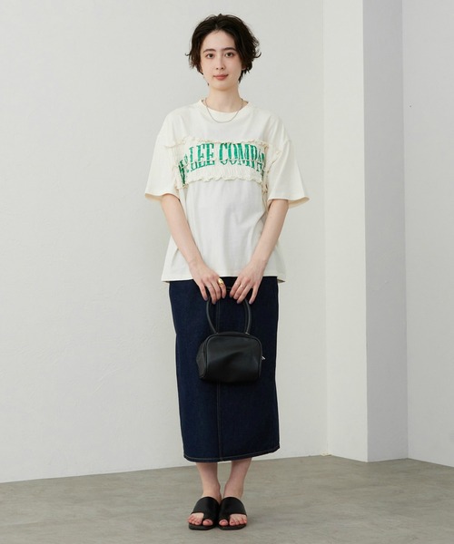 Lee(リー)の「Lee/リー シャーリングTシャツ(Tシャツ/カットソー・レディース・ホワイト/チャコール/グレー・MEDIUM/LARGE)」の12枚目の写真