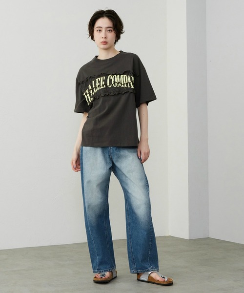 Lee(リー)の「Lee/リー シャーリングTシャツ(Tシャツ/カットソー・レディース・ホワイト/チャコール/グレー・MEDIUM/LARGE)」の18枚目の写真