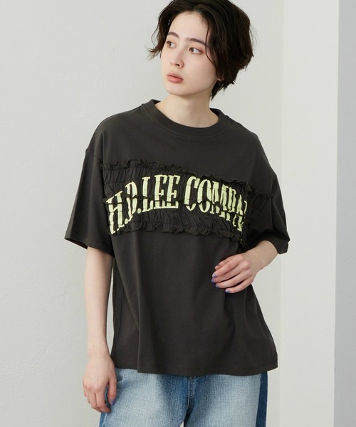 Lee(リー)の「Lee/リー シャーリングTシャツ(Tシャツ/カットソー・レディース・ホワイト/チャコール/グレー・MEDIUM/LARGE)」の14枚目の写真