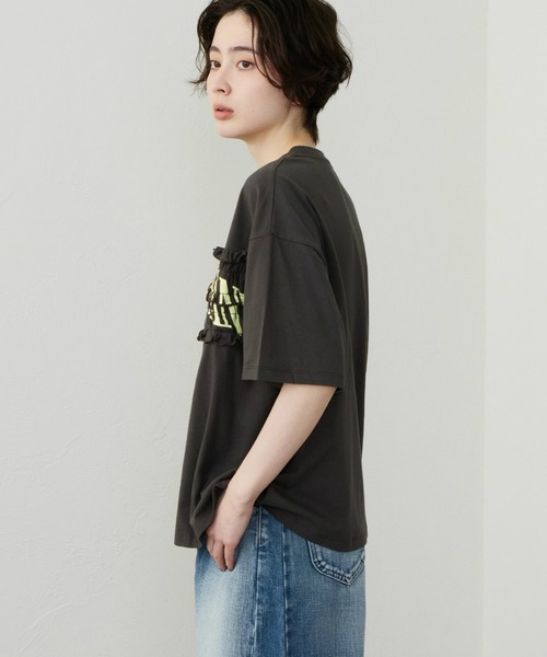 Lee(リー)の「Lee/リー シャーリングTシャツ(Tシャツ/カットソー・レディース・ホワイト/チャコール/グレー・MEDIUM/LARGE)」の15枚目の写真