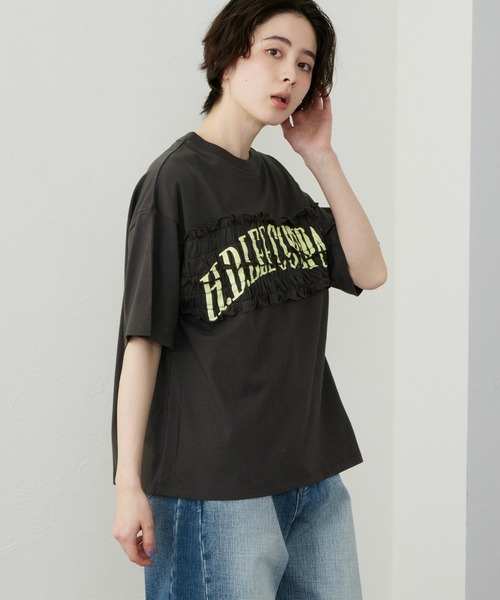 Lee(リー)の「Lee/リー シャーリングTシャツ(Tシャツ/カットソー・レディース・ホワイト/チャコール/グレー・MEDIUM/LARGE)」の17枚目の写真