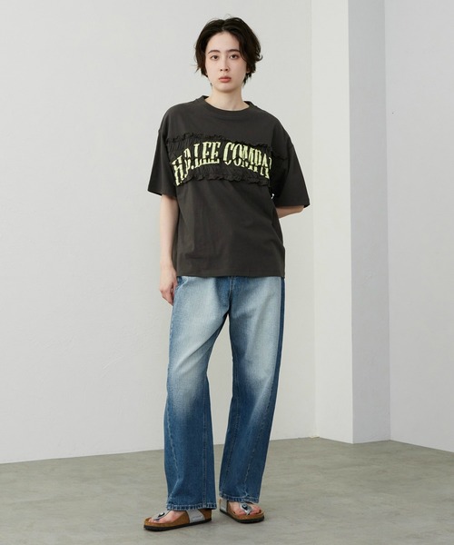 Lee(リー)の「Lee/リー シャーリングTシャツ(Tシャツ/カットソー・レディース・ホワイト/チャコール/グレー・MEDIUM/LARGE)」の19枚目の写真