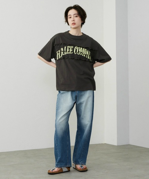 Lee(リー)の「Lee/リー シャーリングTシャツ(Tシャツ/カットソー・レディース・ホワイト/チャコール/グレー・MEDIUM/LARGE)」の20枚目の写真