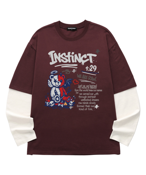 VANNWORKS（バンワークス）の「レイヤードINSTINCTロングスリーブ(VVLL0225)バーガンディ（Tシャツ/カットソー・メンズ・その他・SMALL/MEDIUM/LARGE/X-LARGE）」の3枚目の写真