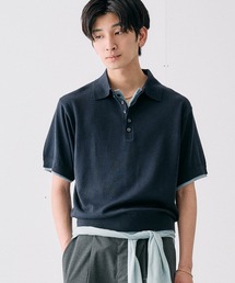 Adoon plain（アドーンプレーン）の「Layered Summer Knit Polo Shirt/レイヤードサマーニットポロシャツ（ニット/セーター）」