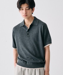 Adoon plain（アドーンプレーン）の「Layered Summer Knit Polo Shirt/レイヤードサマーニットポロシャツ（ニット/セーター）」