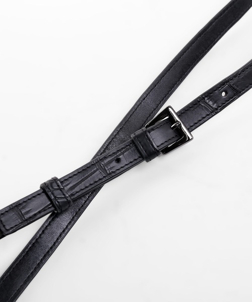 sankyo shokai（サンキョウショウカイ）の「ナイルクロコダイルミニショルダー マット加工（ショルダーバッグ・レディース・ブラック・FREE）」の9枚目の写真