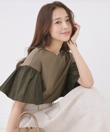 COUP DE CHANCE | 【手洗い可／日本製】ギャザーフレアスリーブ　プルオーバー(Tシャツ/カットソー)